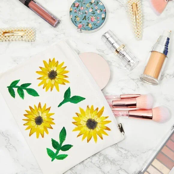 Canvas Pencil Case Pouch Set - 12-Pack, 8 x 6 in, Off White - Canvas Zip Pouches - Picture 5 of 9